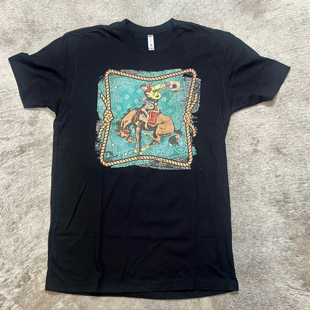 Adult Black Western Rodeo Graphic Tee